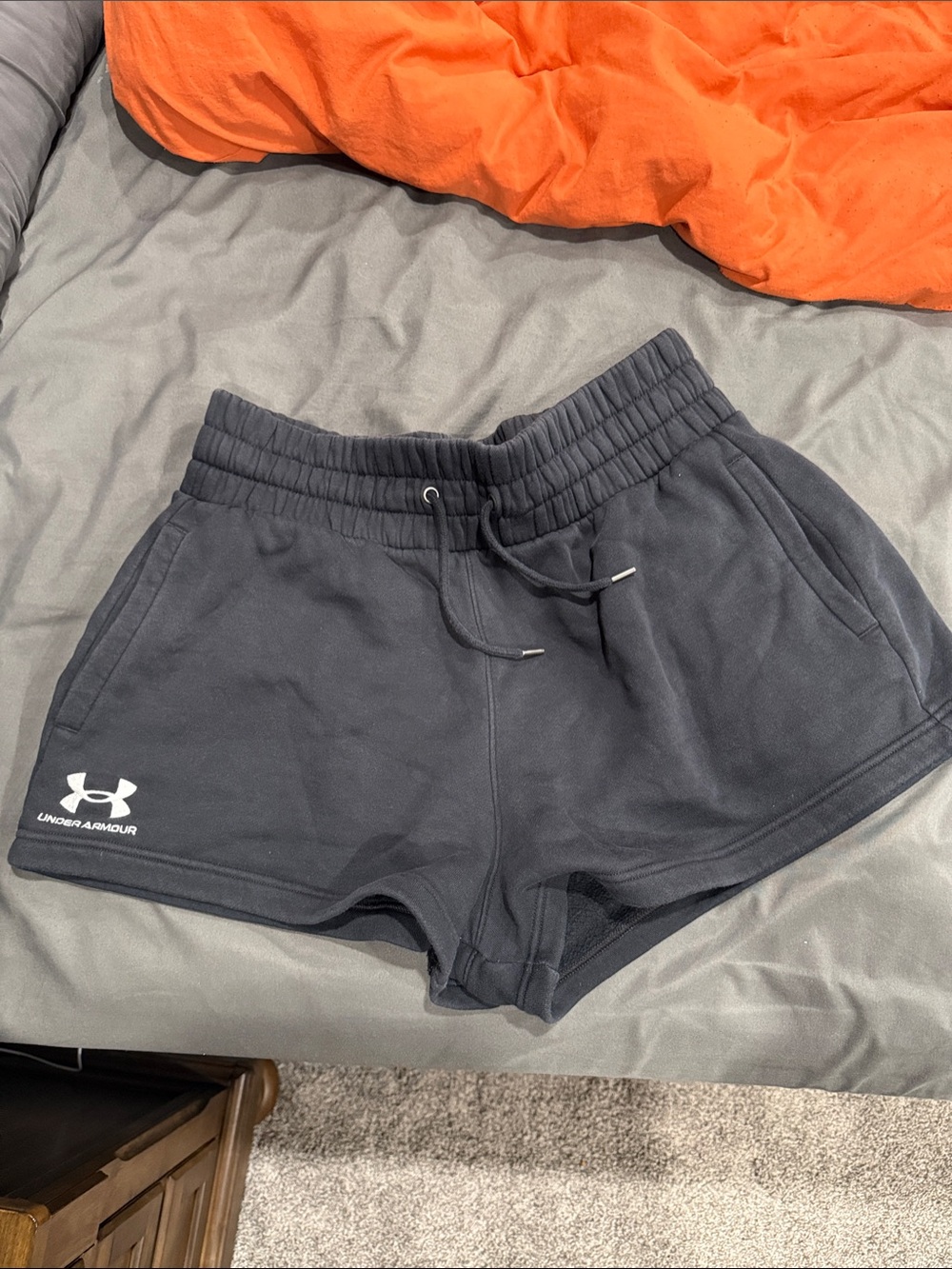 Under Armour Women's Black Athletic Shorts with Logo